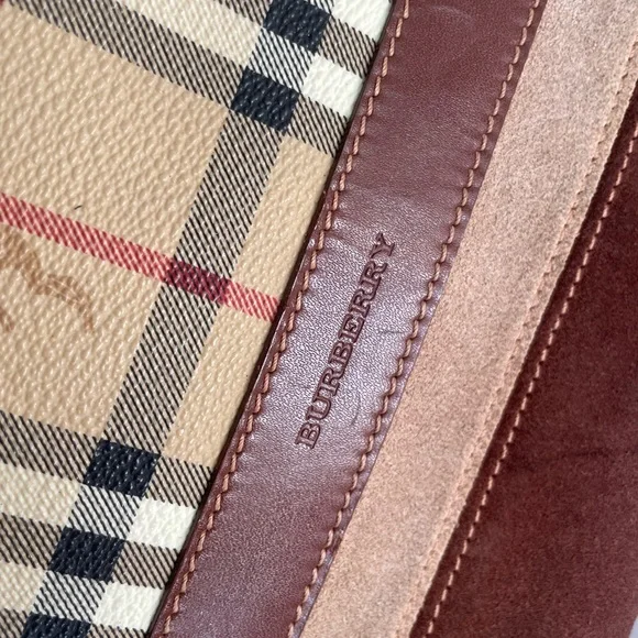 Vintage Burberry Plaid Tartan & Suede Bag - Picture 11 of 11